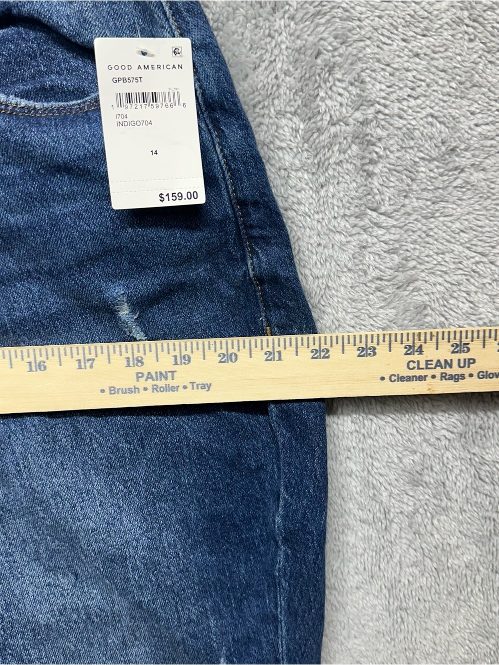 NWT Good American Good Petite Bootcut Jeans Size 14/32 Mid Rise Indigo Wash - Picture 7 of 12